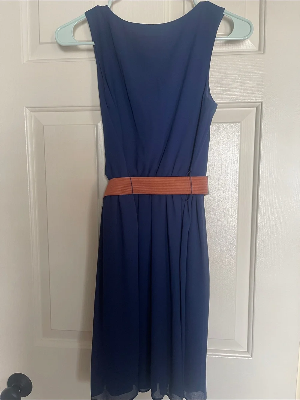 By & By Navy Sleeveless Belted Dress Pleats and Elasticized Waist NWT XS Junior